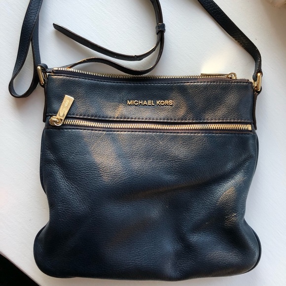 Michael Kors Handbags - Navy Michael Kors Pebble Leather Crossbody Purse
